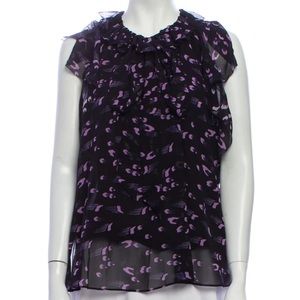 EUC Temperley London Silk Blouse Black Floral Print
Sleeveless with Crew Neck